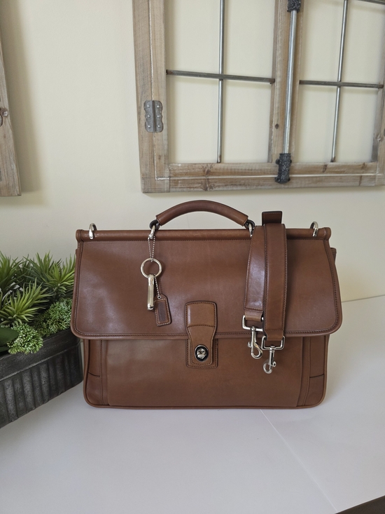 Handbags - Vintage Coach Barclay Leather Briefcase Messenger Bag Cognac Laptop Work